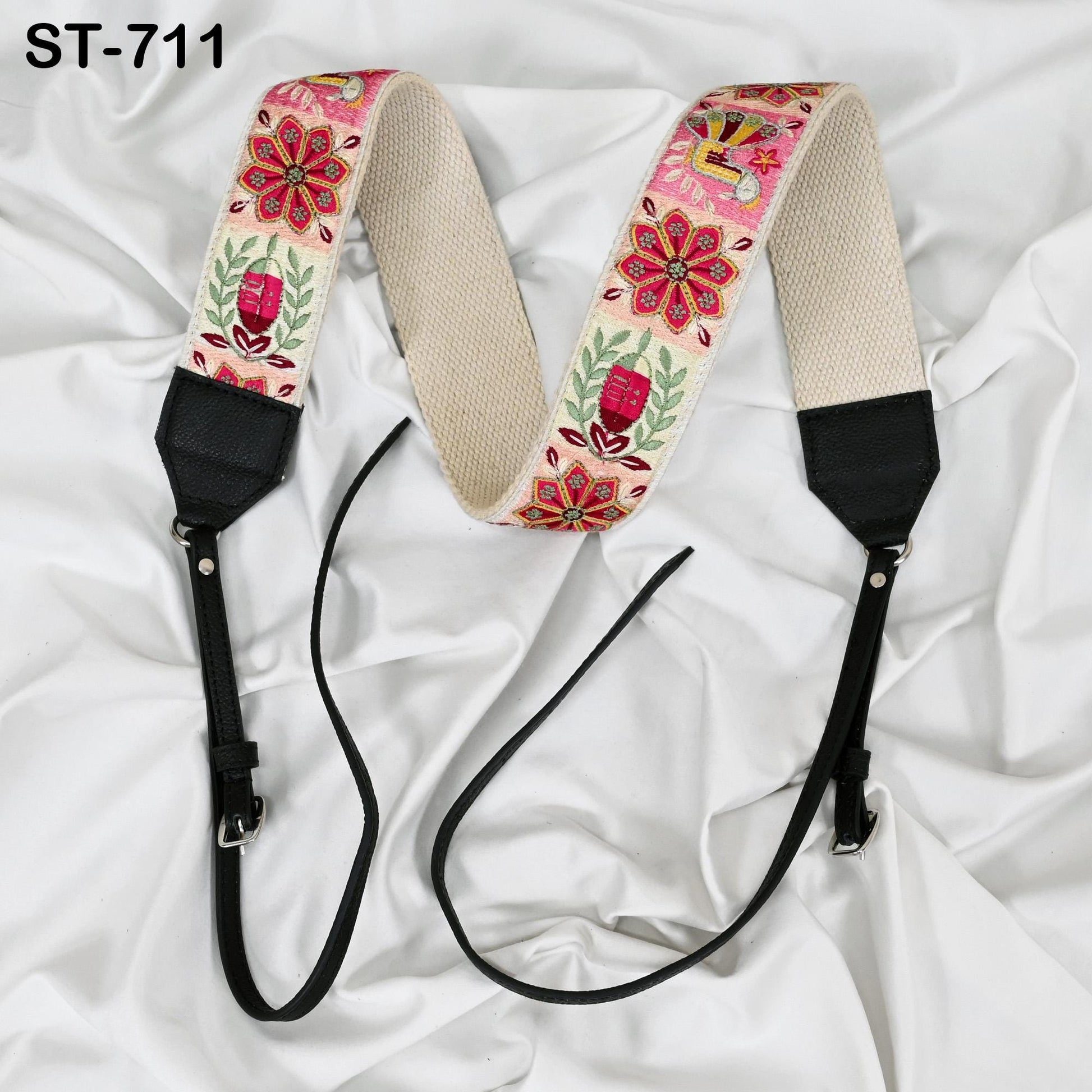 Replacement Leather Camera Strap Gift for Daughter Photographers Adjustable Embroidery Shoulder or Neck strap DSLR Camera Accessories Black