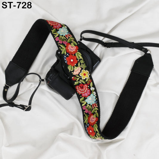 Camera Strap Photographer Sling Leather Strap Embroidery DSLR Camera Accessories Camera Holder Neck Shoulder Strap Christmas Gift for Mother