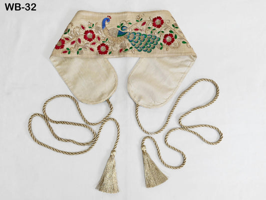 Reversible Embroidery Fabric Belt Ivory Obi Wrap Women Sash Belt Adjustable Bohemian Ethnic Customized Summer Wedding Dress Gift for Sister