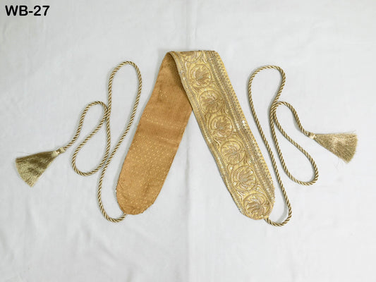 Reversible Embroidery Fabric Belt Gold Obi Wrap Women Sash Belt Adjustable Bohemian Ethnic Customized Summer Wedding Dress Gift Friend Gold