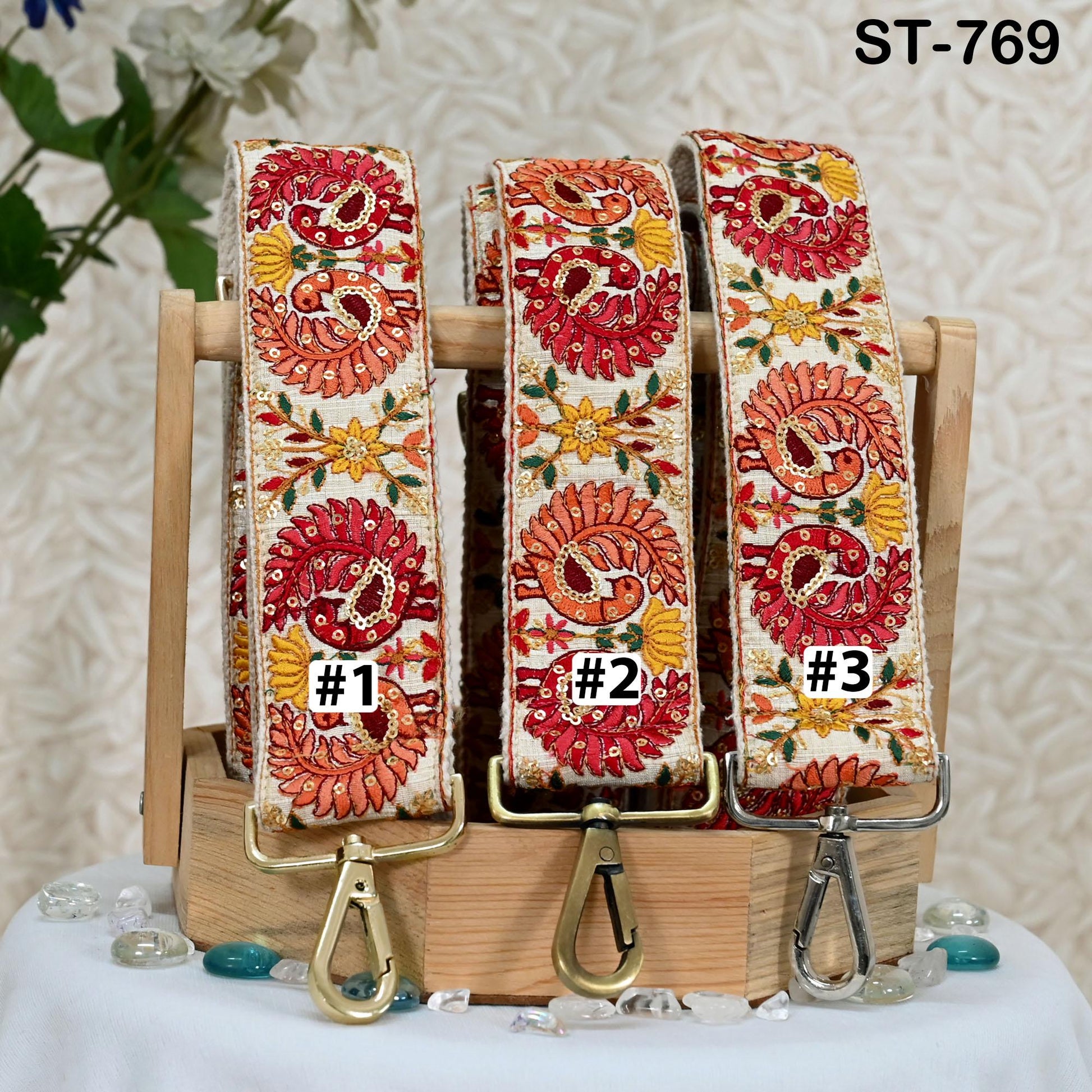 Embroidered Purse Strap Crossbody Strap for Purses Handbag Boho Bag Strap Embroidery Replacement Strap Boho Guitar Strap Gift for Friend