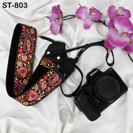 Sling Camera Strap Photographer Leather Strap Embroidery DSLR Camera Accessories Camera Holder Neck Shoulder Strap Christmas Gifts Boyfriend