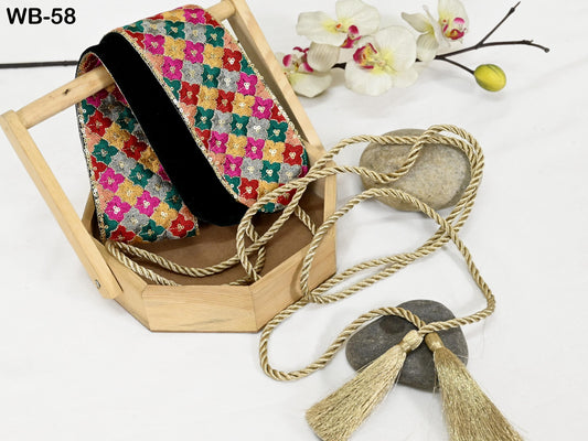 Multicolor Reversible Embroidered Belt Obi Wrap Women Wedding Sash Belt Adjustable Bohemian Ethnic Customized Summer Dresses Christmas Gift