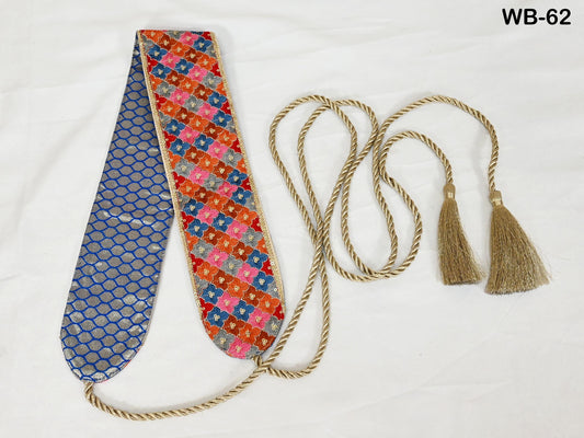 Reversible Embroidered Belt Brocade Obi Wrap Women Wedding Sash Belt Adjustable Bohemian Ethnic Customized Summer Dresses Anniversary Gift