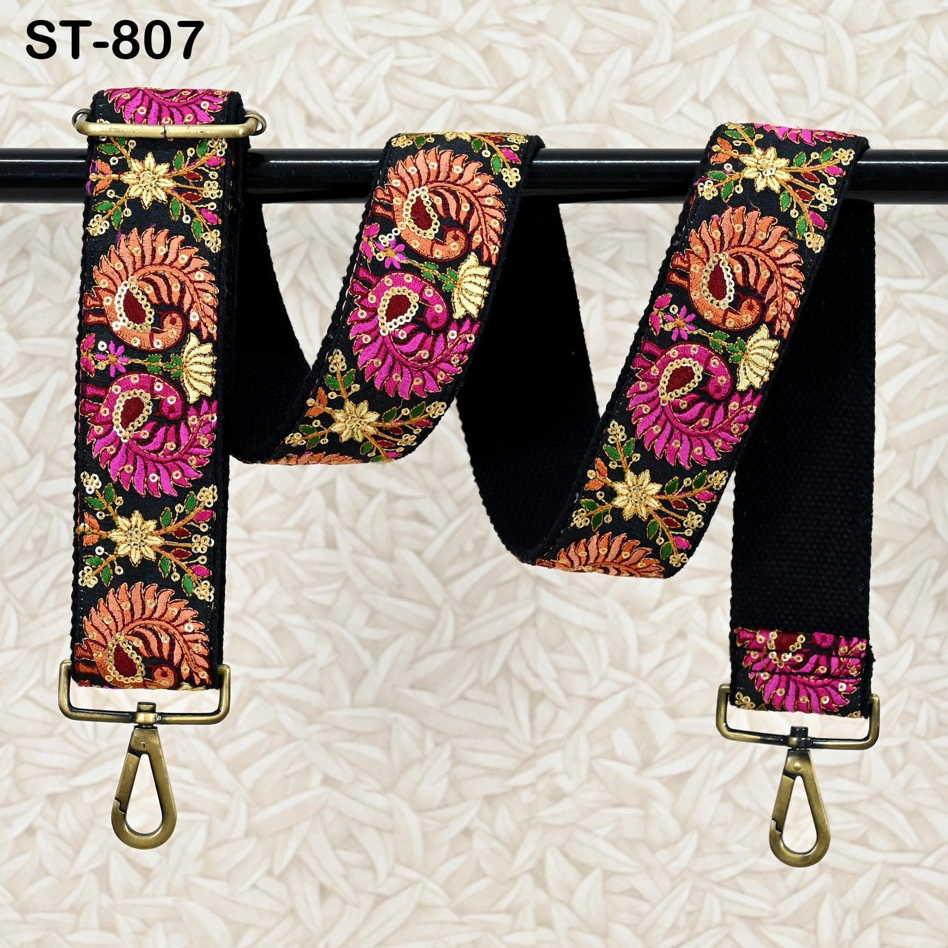 Embroidered Purse Strap Crossbody Strap for Purses Handbag Boho Bag Strap Embroidery Replacement Strap Boho Guitar Strap Gift for Friend