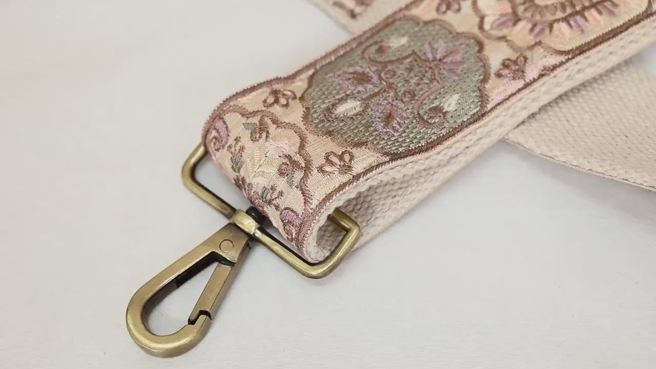 Embroidered Purse Strap Crossbody Strap for Purses Handbag Boho Bag Strap Floral Embroidery Replacement Strap Boho Guitar Strap Gift for Mom