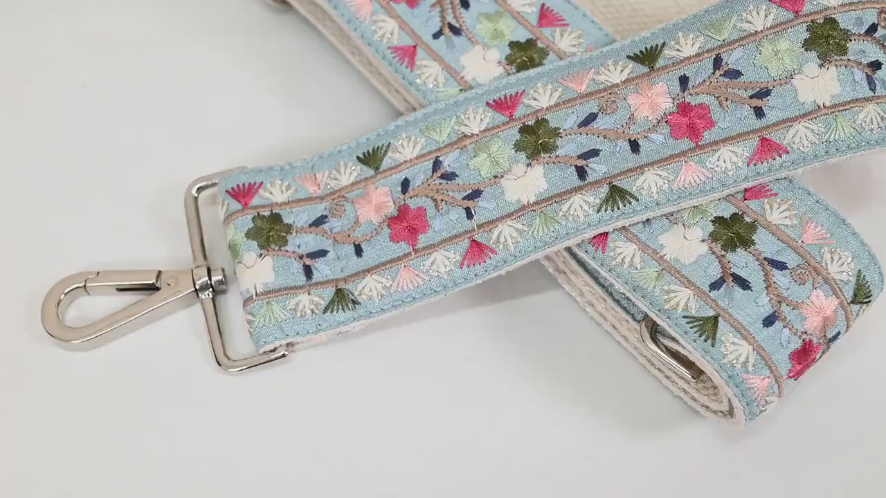Embroidery Adjustable Camera Strap Crossbody Strap for Purses Embroidered Handbag Boho Bag Strap Replacement Guitar Strap Gift for Father
