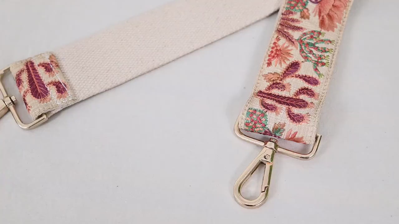 Embroidered Purse Strap Crossbody Strap for Purses Handbag Boho Bag Strap Cactus Embroidery Replacement Strap Boho Guitar Strap Gift for Mom
