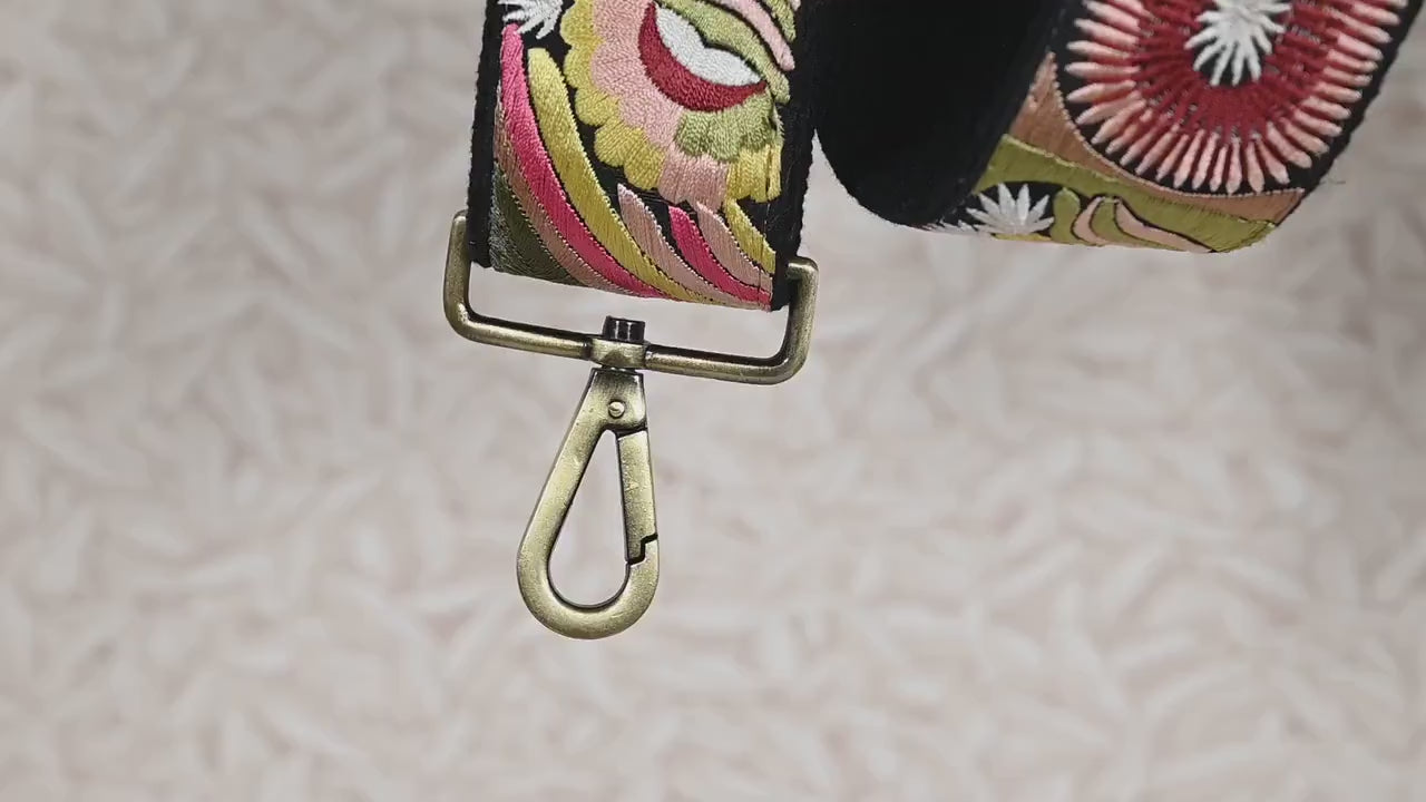 Gift for Mother Replacement Handbag Boho Bag Strap Embroidered Camera Strap Crossbody Strap for Purses Embroidery Adjustable Guitar Strap