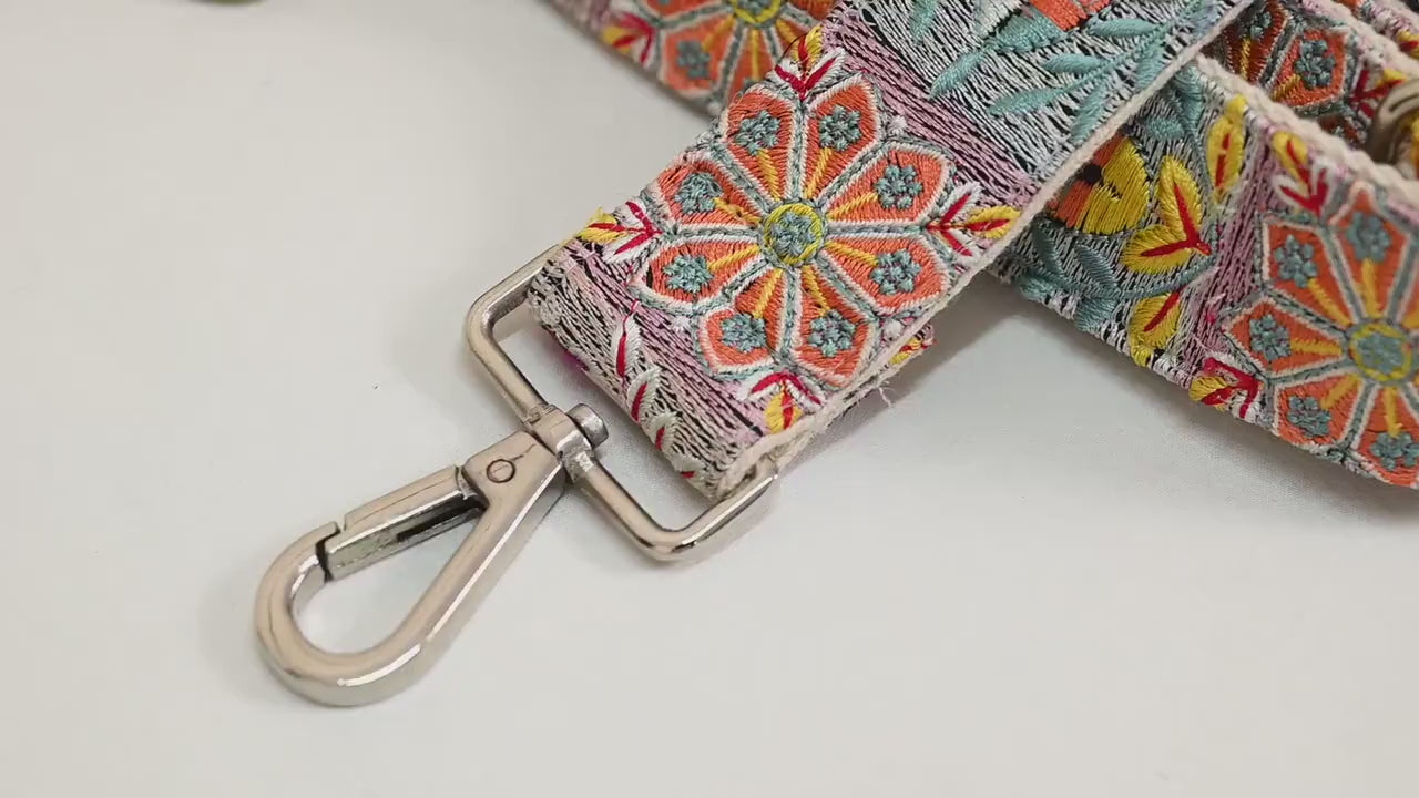 Embroidered Purse Strap Crossbody Strap for Purses Handbag Messenger Bag Strap Embroidery Replacement Strap Boho Guitar Strap Gift Mother