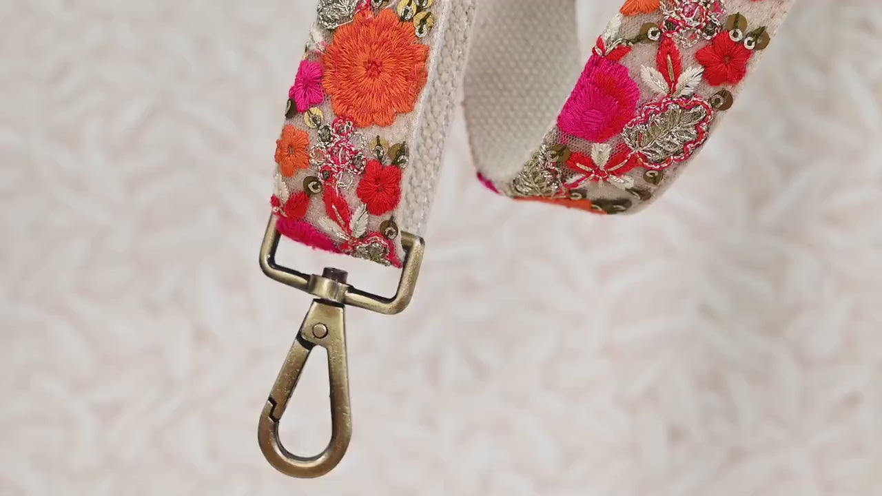 Embroidered Crossbody Strap for Purses Replacement Messanger Bag Boho Embroidery Strap for Guitar, Handbag, Laptop Bag Strap Gift for Mother
