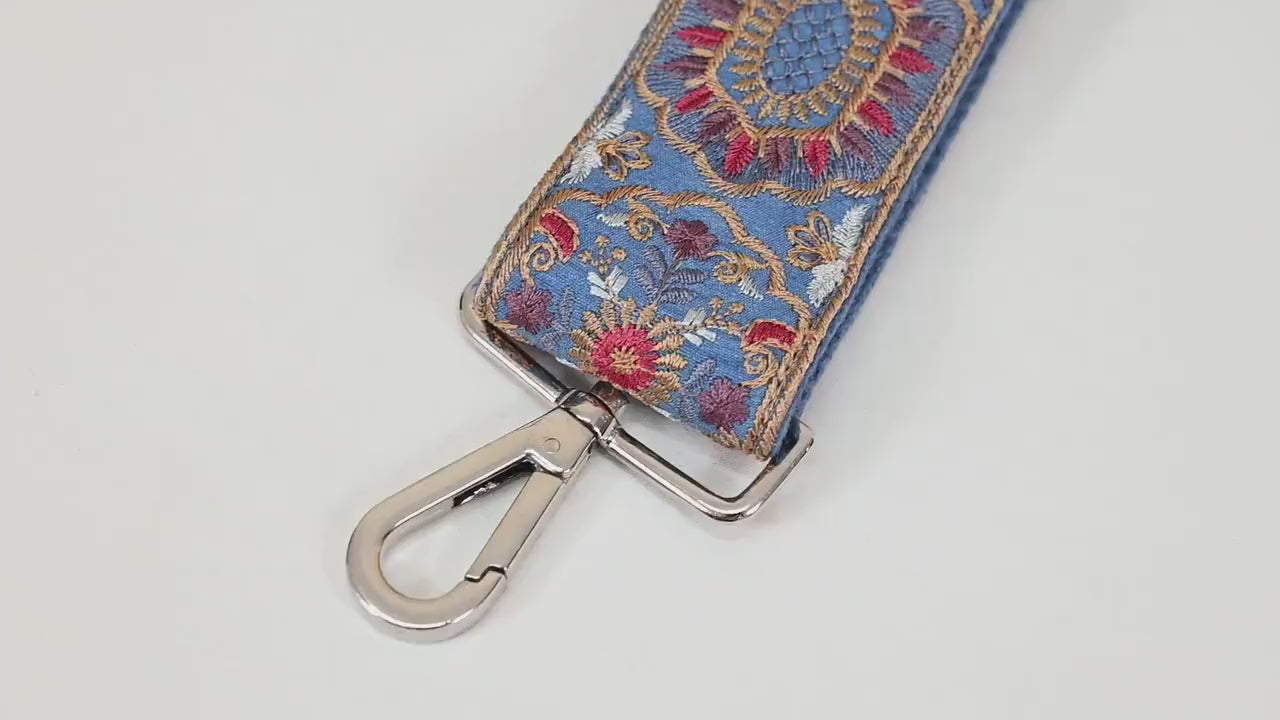 Embroidered Purse Strap Crossbody Strap for Purses Handbag Boho Bag Strap Floral Embroidery Replacement Strap Boho Guitar Strap Gift for Son
