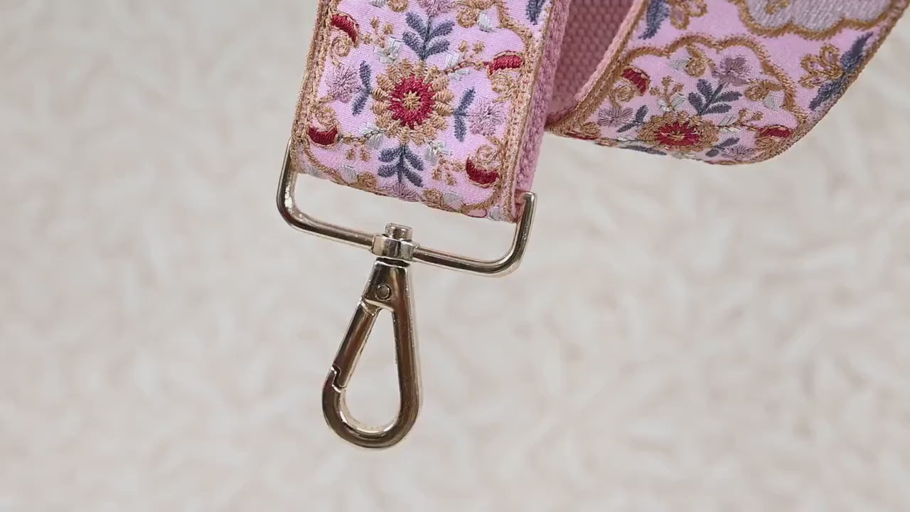 Embroidered Purse Strap Crossbody Strap for Purses Handbag Boho Bag Strap Floral Embroidery Replacement Strap Boho Guitar Strap Gift for Mom