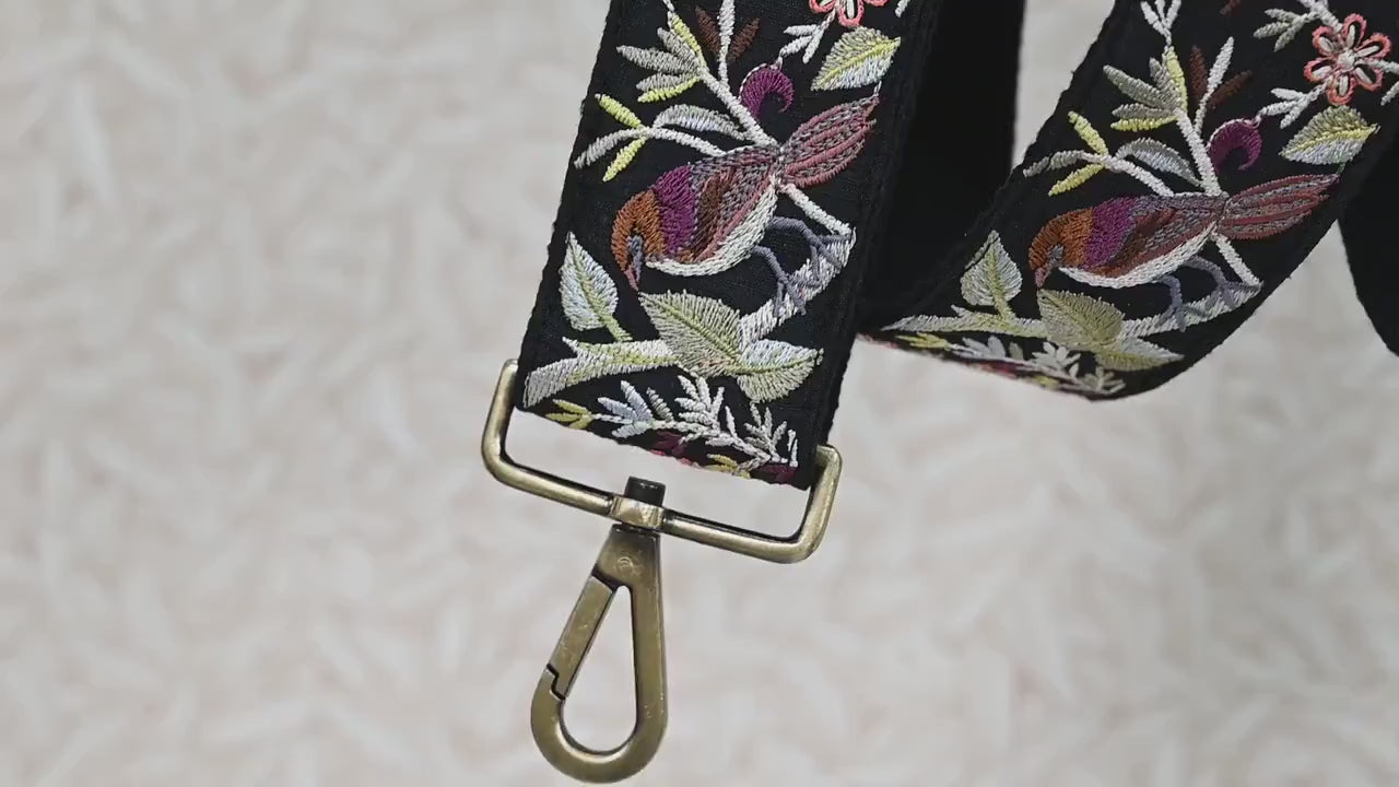 Embroidered Purse Strap Crossbody Strap for Purses Handbag Boho Bag Strap Embroidery Replacement Strap Guitar Strap Gift Daughter Sister