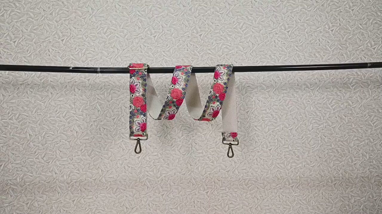 Embroidered Purse Strap Crossbody Strap for Purses Handbag Boho Bag Strap Floral Embroidery Replacement Strap Boho Guitar Strap Gift for Mom