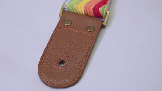 Adjustable Acoustic Guitar Strap Fender Electric Guitar Bass Leather Ukulele Boho Design Unique Blues Gift for Guitar Players Musician Mom