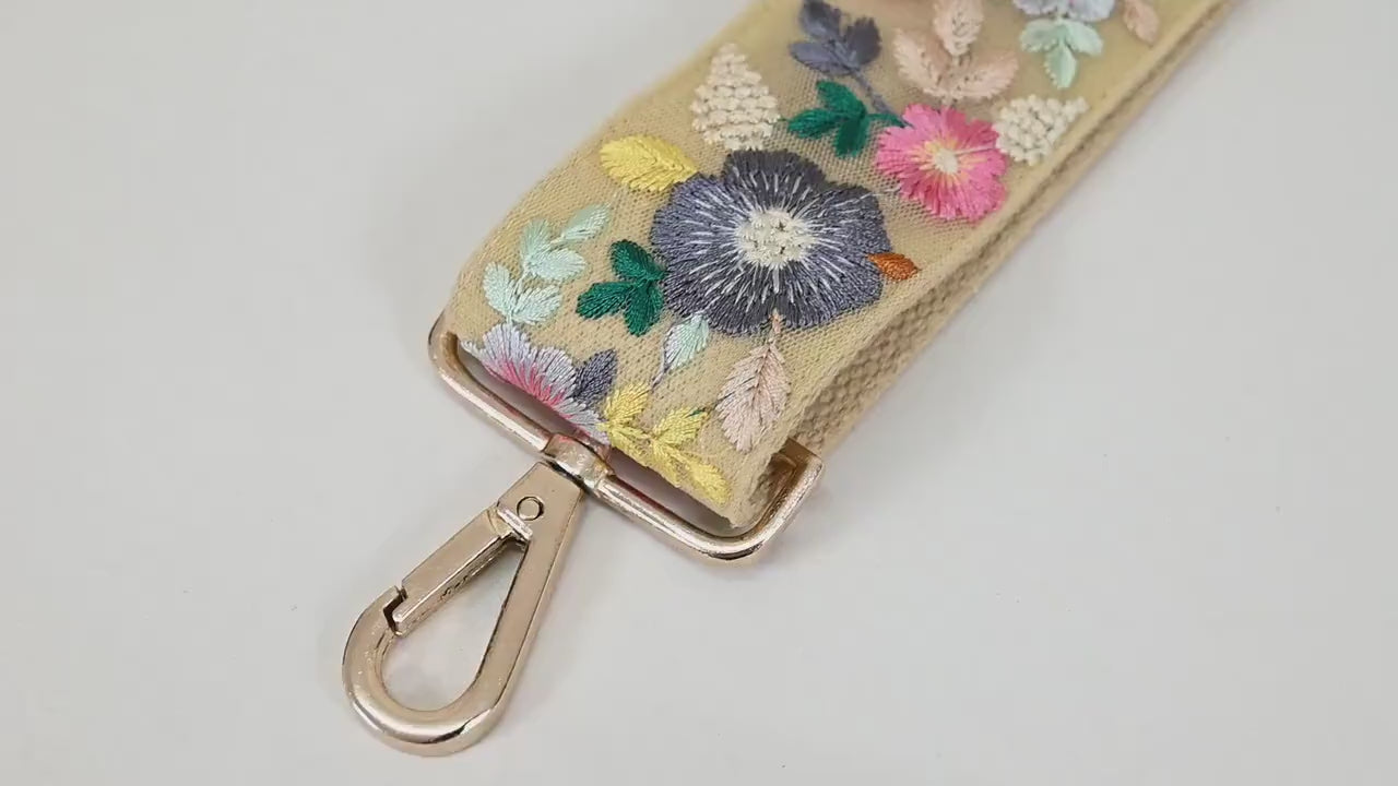 Embroidered Canvas Bag Strap Purse Strap Messenger Crossbody Strap for Purses Handbag Embroidery Replacement Strap Boho Guitar Strap Gift