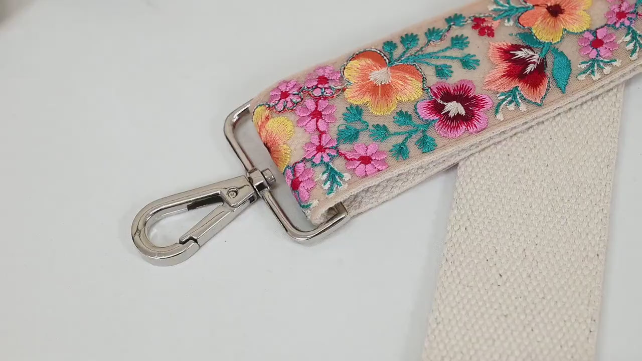 Embroidered Purse Strap Crossbody Strap for Purses Boho Bage Strap Embroidery Replacement Strap Boho Guitar Strap Handbag Strap Gift for her