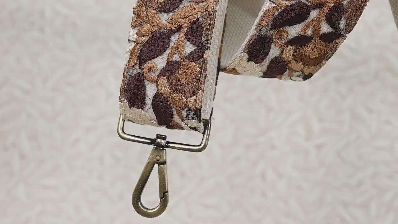 Embroidered Purse Strap Crossbody Strap for Purses Handbag Boho Bag Strap Floral Embroidery Replacement Strap Boho Guitar Strap Gift for Mom