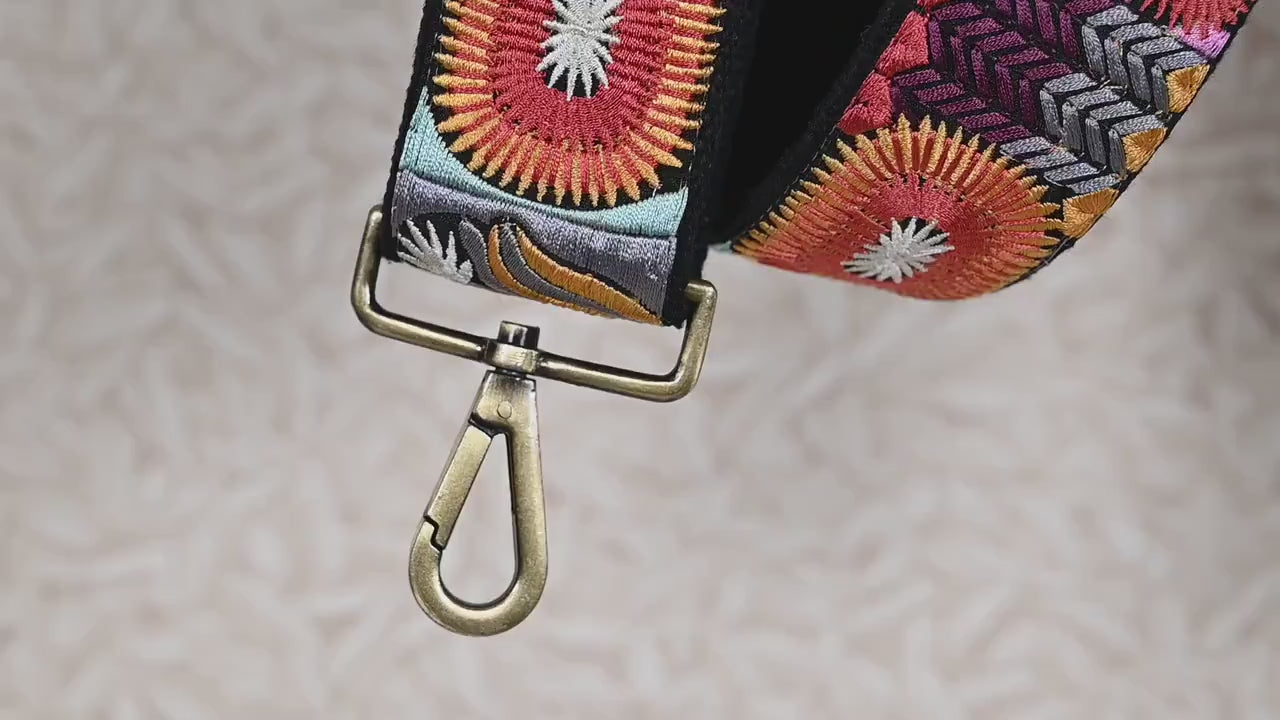 Adjustable Handbag Boho Bag Strap Embroidered Camera Strap Crossbody Strap for Purses Embroidery Replacement Guitar Strap Gift for Mothers