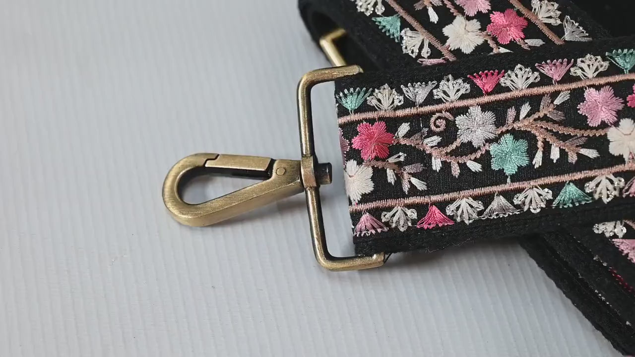 Embroidery Adjustable Camera Strap Crossbody Strap for Purses Embroidered Handbag Boho Bag Strap Replacement Strap Guitar Strap Gift for her
