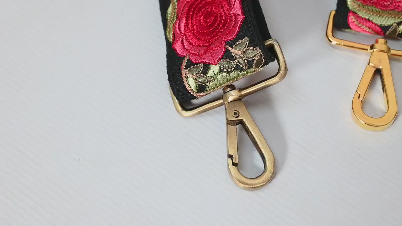 Embroidered Purse Strap Crossbody Strap for Purses Handbag Boho Bag Strap Floral Embroidery Replacement Strap Boho Guitar Strap Gift for her