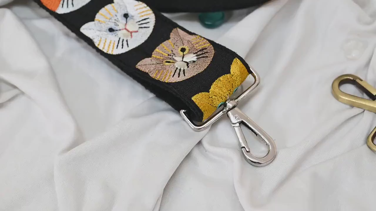Embroidered Purse Strap Crossbody Strap for Purses Handbag Boho Bag Strap Floral Embroidery Replacement Strap Boho Guitar Strap Gift Friend