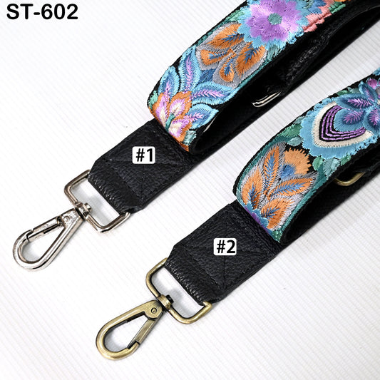 Crossbody Strap Replacement Black Leather Handbag Boho Messanger Bag Adjustable Strap Purses, Laptop Bags Embroidery Christmas Gift Mother