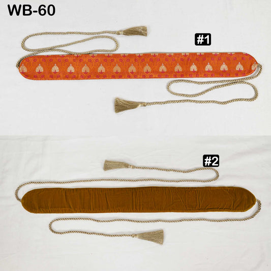 Reversible Embroidered Obi Belt: Velvet and Brocade Back, Adjustable Boho Sash (Customizable)