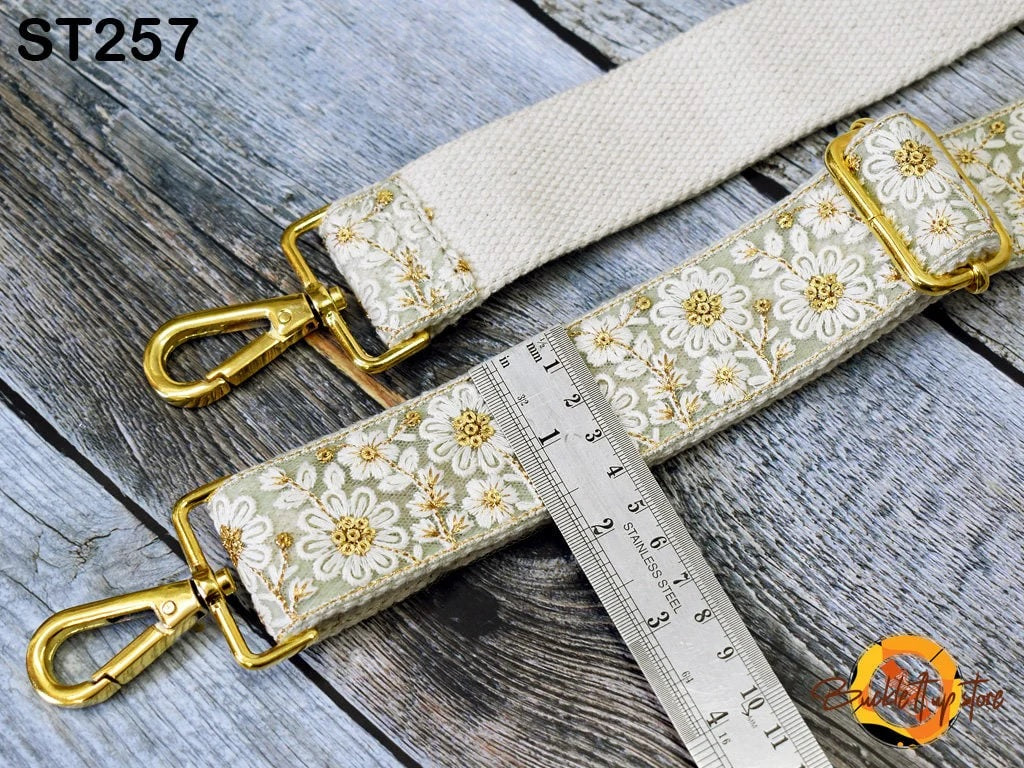 Adjustable Leather Crossbody Strap - Replacement Strap For Purses, Handbags & Wallets, Brown With Gold Hardware
