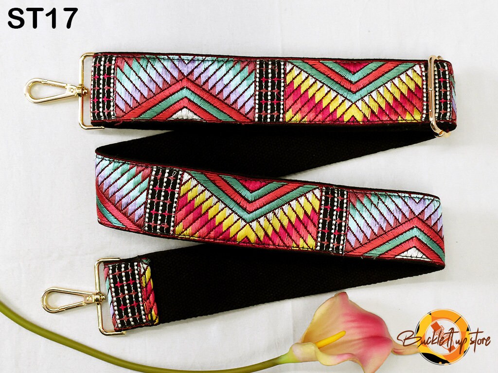 Embroidered Purse Strap Crossbody Strap for Purses Boho Bags Strap Embroidery Replacement Strap Boho Guitar Strap Handbag Strap gift for her