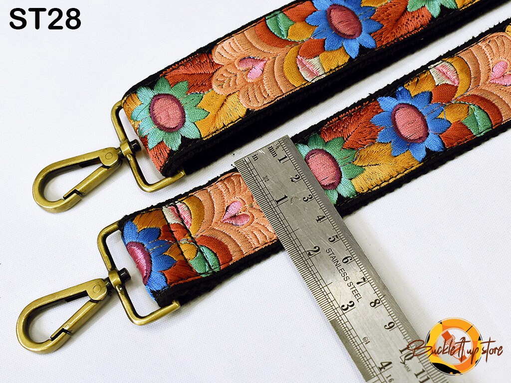 Embroidered Purse Strap Crossbody Strap for Purses Boho Bags Strap Embroidery Replacement Strap Boho Guitar Strap Handbag Strap gift for her