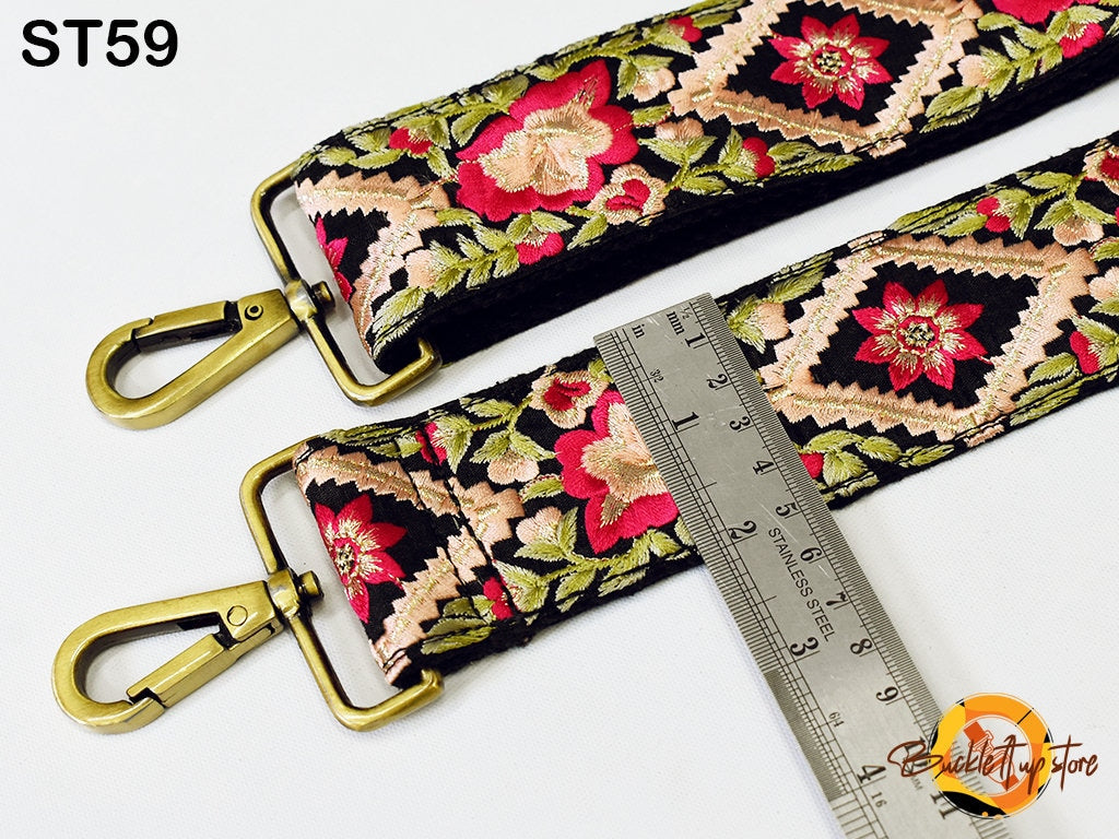 Embroidery Replacement Strap Purse Strap Crossbody Strap for Purses Embroidered Boho Bags Strap Boho Guitar Strap Handbag Strap gift for her