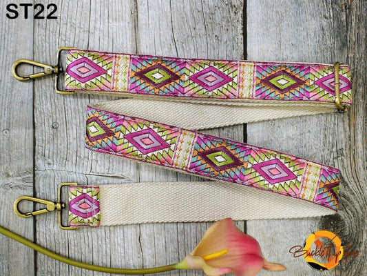 Embroidered Purse Strap Crossbody Strap for Purses Boho Bags Strap Embroidery Replacement Strap Boho Guitar Strap Handbag Strap gift for her