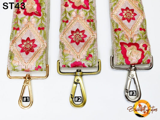 Embroidered Purse Strap Crossbody Strap for Purses Handbag Boho Bag Strap Floral Embroidery Replacement Strap Boho Guitar Strap Gift for her
