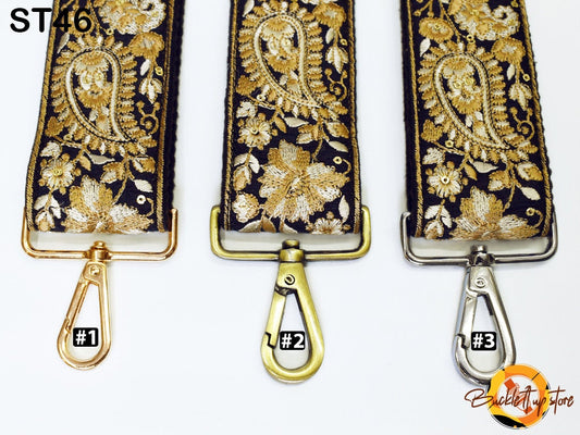 Embroidered Purse Strap Crossbody Strap for Purses Handbag Boho Bag Strap Floral Embroidery Replacement Strap Boho Guitar Strap Gift for her - Buckle It Up Store