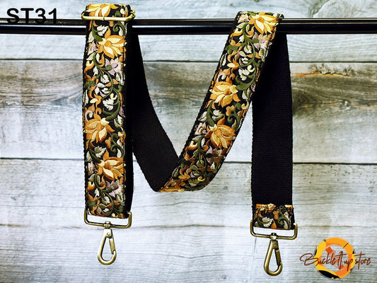 Strap Replacement - Embroidery Replacement Strap Purse Strap Crossbody Strap for Purses Embroidered Boho Bags Strap Boho Guitar Strap Handbag Strap gift for her