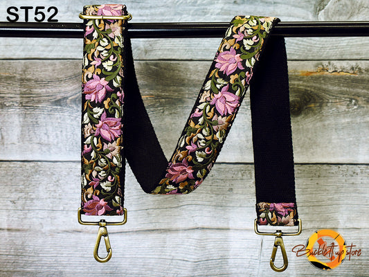 Embroidery Replacement Strap Purse Strap Crossbody Strap for Purses Embroidered Boho Bags Strap Boho Guitar Strap Handbag Strap gift for her