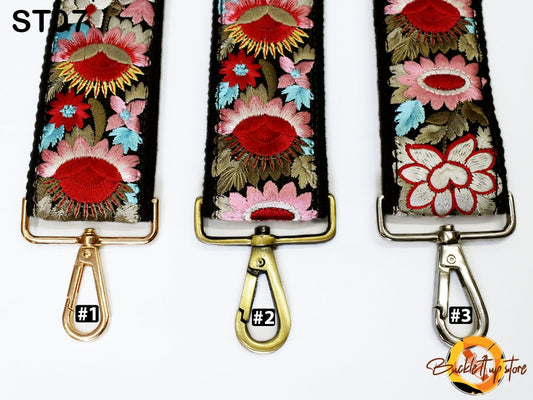 Embroidered Purse Strap Crossbody Strap for Purses Boho Bags Strap Embroidery Replacement Strap Boho Guitar Strap Handbag Strap gift for her