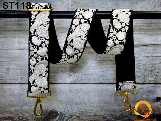 Embroidered Camera Strap Crossbody Strap for Purses Adjustable Handbag Boho Bag Strap Embroidery Replacement Strap Guitar Strap Gift for her