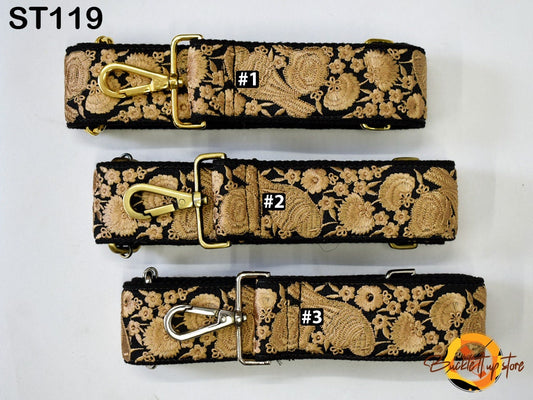Purses Adjustable Handbag Boho Bag Strap Embroidered Camera Strap Crossbody Strap Embroidery Replacement Strap Guitar Strap