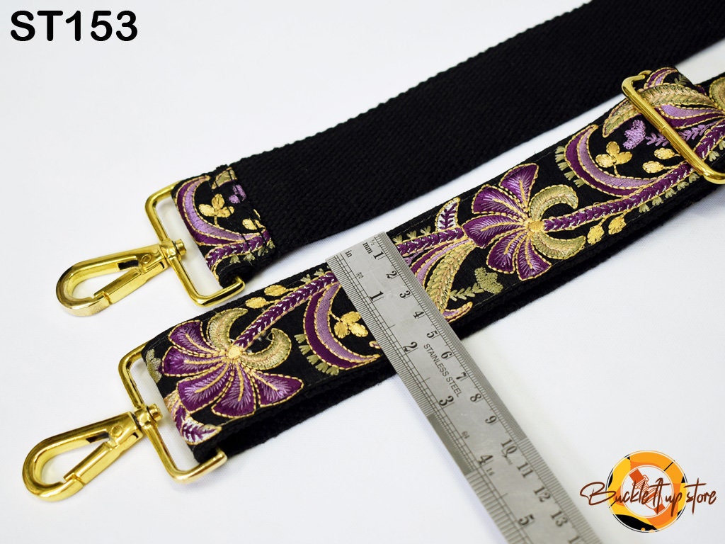 Embroidery Adjustable Camera Strap Crossbody Strap for Purses Embroidered Handbag Boho Bag Strap Replacement Strap Guitar Strap Gift for her