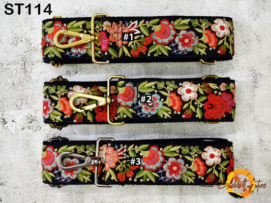 Embroidered Canvas Bag Strap Purse Strap Messenger Crossbody Strap for Purses Handbag Embroidery Replacement Strap Boho Guitar Strap Gift