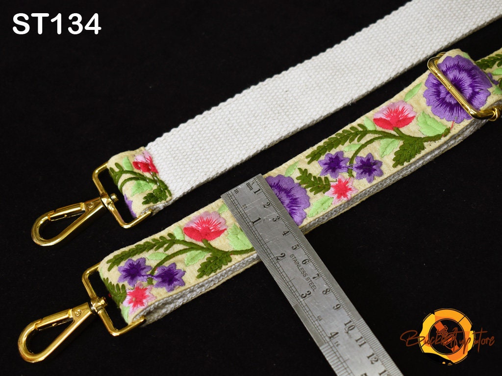 Embroidered Camera Strap Crossbody Strap for Purses Adjustable Handbag Boho Bag Strap Embroidery Replacement Strap Guitar Strap Gift Wife