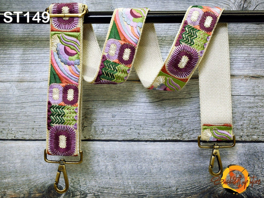 Adjustable Handbag Boho Bag Strap Embroidered Camera Strap Crossbody Strap for Purses Embroidery Replacement Guitar Strap Gift for Daughter