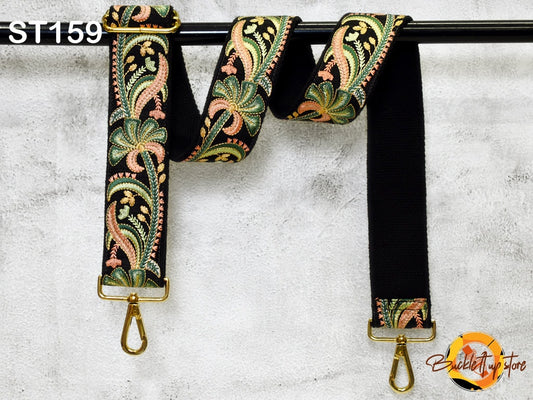 Embroidery Adjustable Camera Strap Crossbody Strap for Purses Embroidered Handbag Boho Bag Strap Replacement Strap Guitar Strap Gift for her