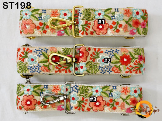 Embroidered Camera Strap Crossbody Strap for Purses Adjustable Handbag Boho Bag Strap Embroidery Replacement Strap Guitar Strap Gift for her