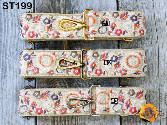 Embroidered Purse Strap Crossbody Strap for Purses Handbag Boho Bag Strap Floral Embroidery Replacement Strap Boho Guitar Strap Gift for her