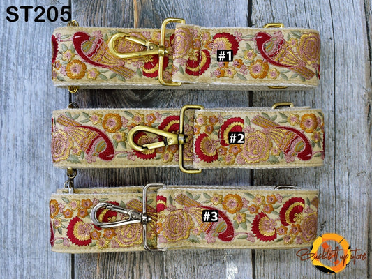 Embroidery Replacement Strap Guitar Strap Embroidered Camera Strap Crossbody Strap for Purses Adjustable Handbag Boho Bag Strap Gift for her
