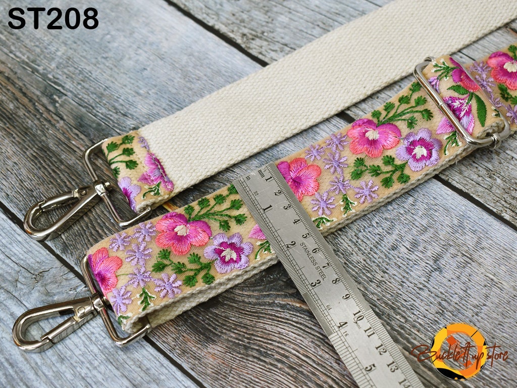 Adjustable Crossbody Strap for Purses Embroidered Handbag Boho Bag Strap Camera Strap Embroidery Replacement Strap Guitar Strap Gift for her